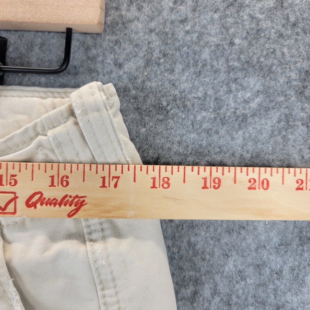 Abercrombie Fitch Shorts Mens 32 Khaki Tan Heavy Cargo Distressed Military Y2K - Picture 12 of 14